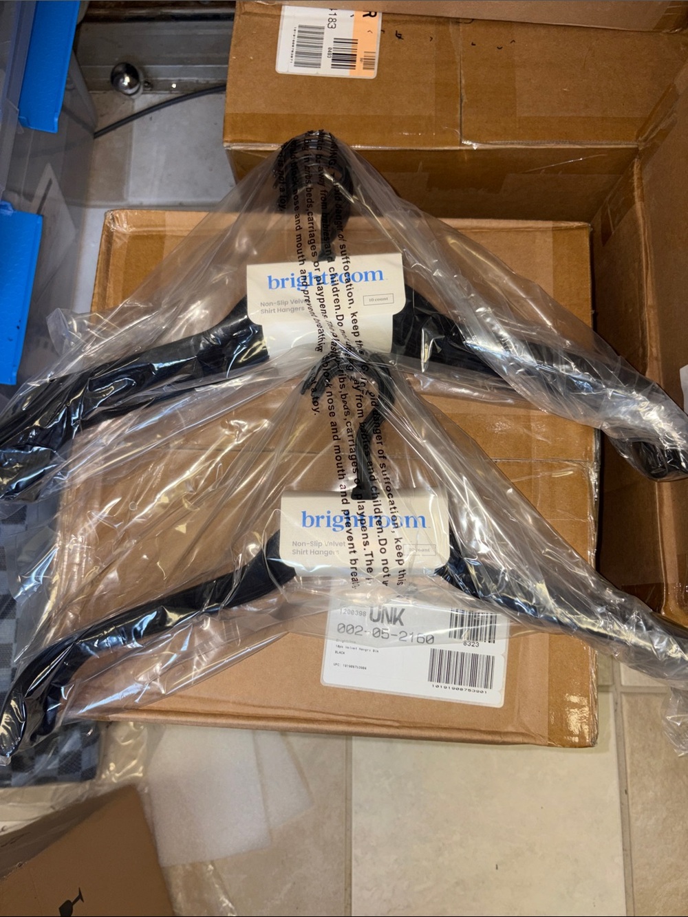 2 packs Black Velvet Clothes Hangers 10 count in each